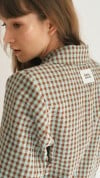 Jacket mint and brown checkers for female 0030_S25141