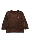 Sweater brown with embroidery warm SS24317