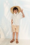Shorts with sandy brown stripes for boys SS21242