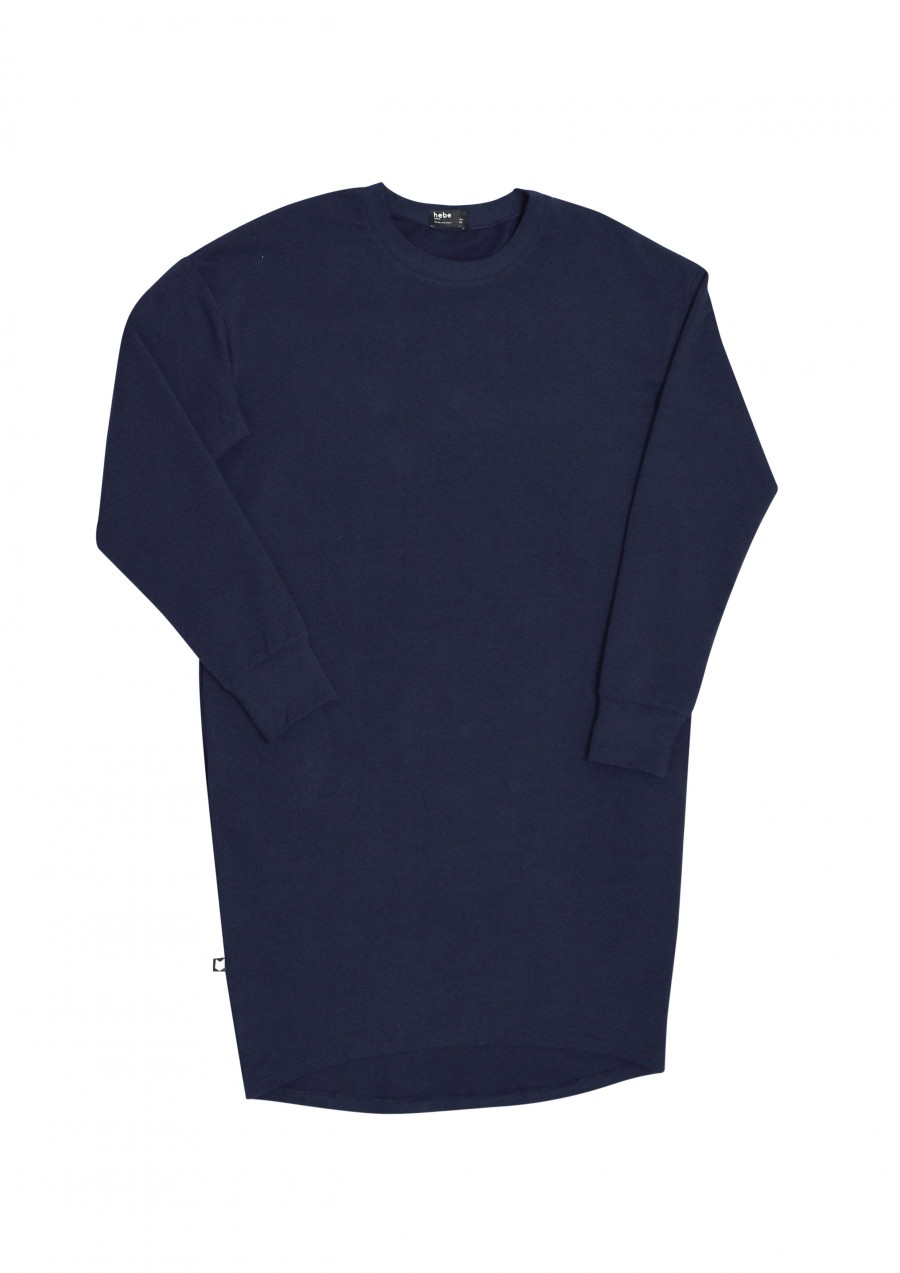 Dress navy blue with long sleeves FW18228