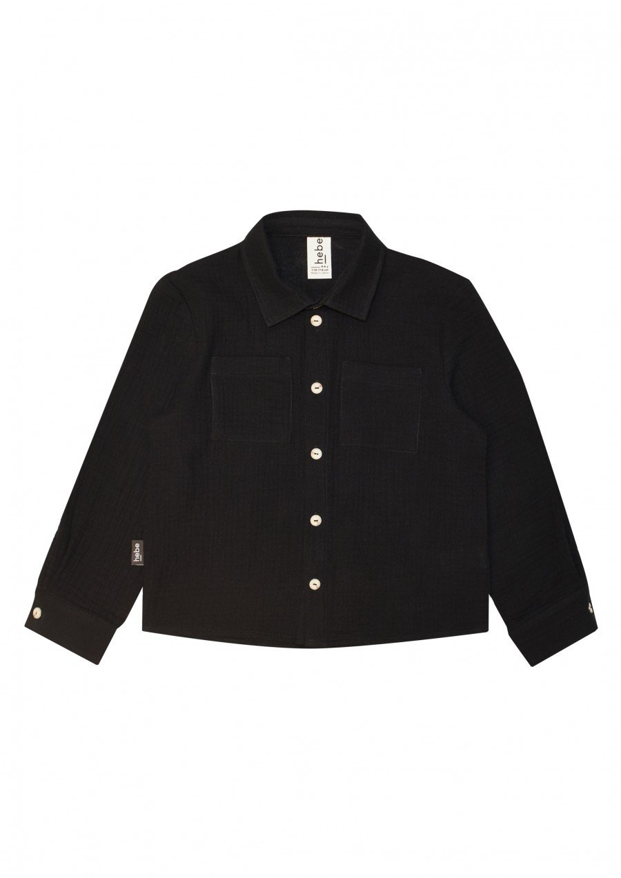 Shirt black muslin FW21029L