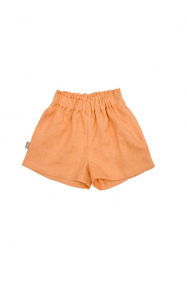 Short light orange linen for girl SS24505