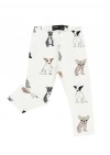 Leggings white with dog and cat print SS19106