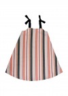 Dress with pastel stripes and black straps for female SS21178