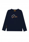 Top drk navy with Hot Cacoa Season print WINTER2301L