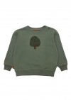 Baby sweater green with a tree print AY24118