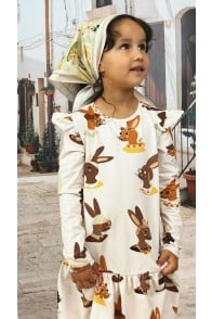 Dress with allover bunny print