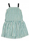 Dress with green stripes, frill and black straps for female SS20008.03