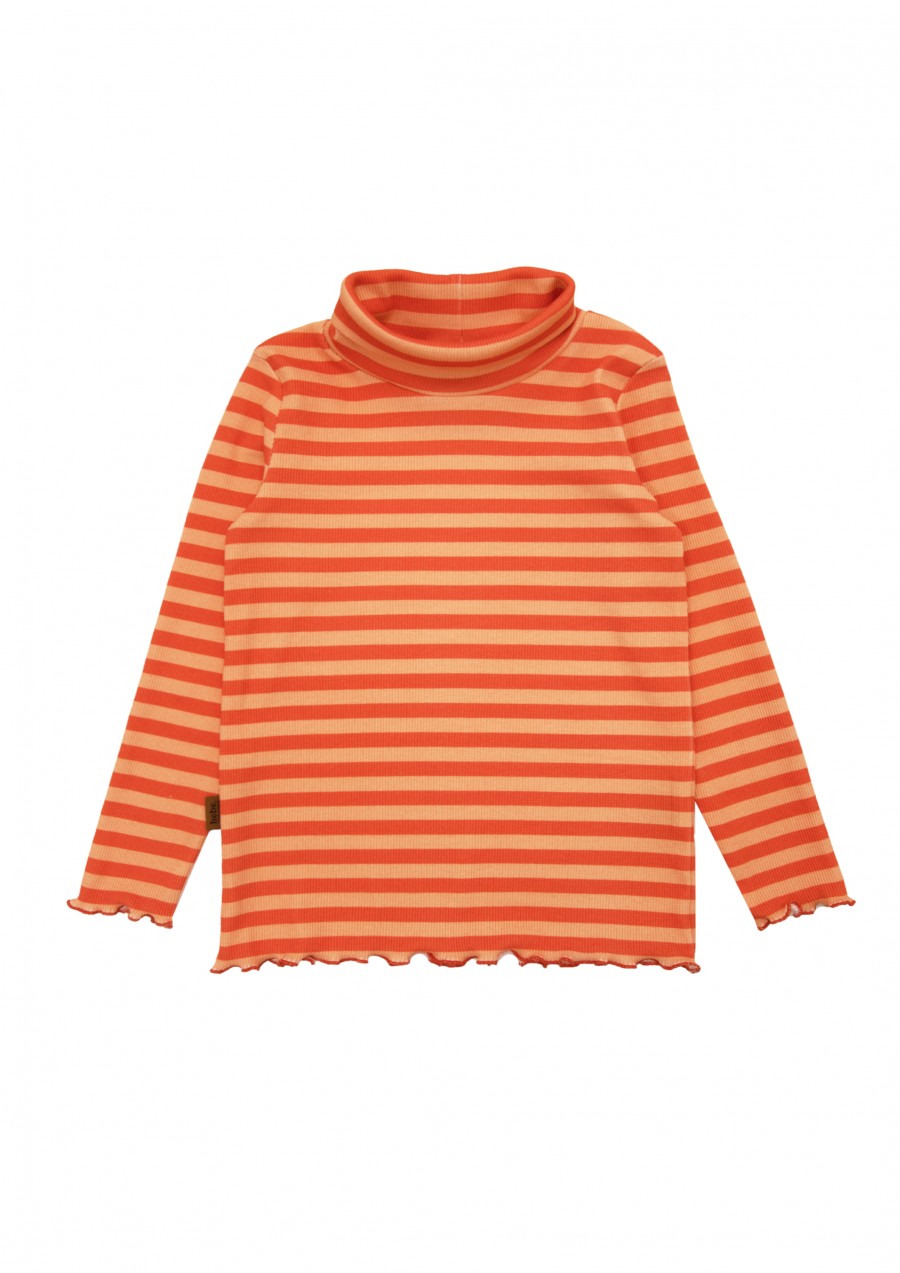 Top turtleneck with orange stripes FW24101