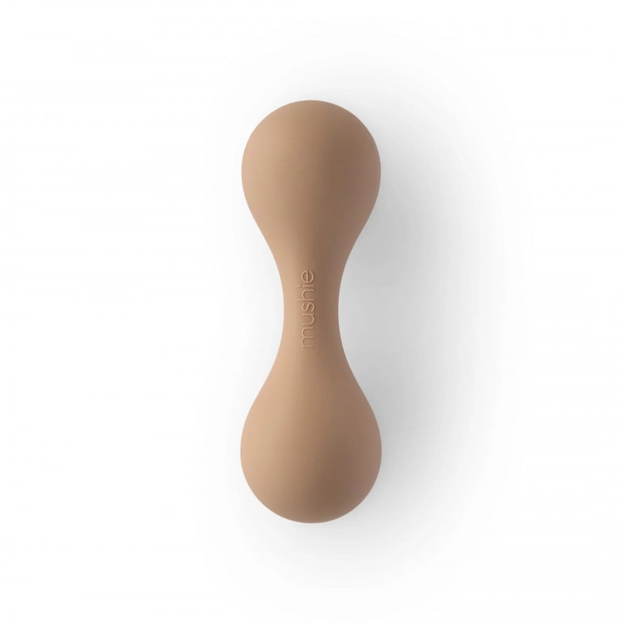 Mushie Silicone Baby Rattle Toy - Natural 101060