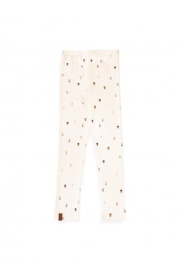 Rib leggings with all-over small flowers print 0136_F25147