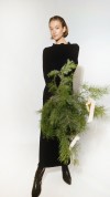 Black knitted slim fit dress 0397_LM053