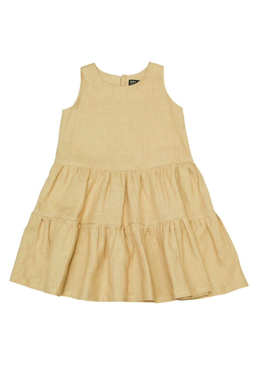 Dress beige linen for female SS20105