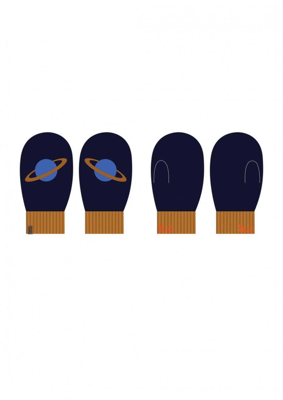 Kids mittens merino navy FW24058