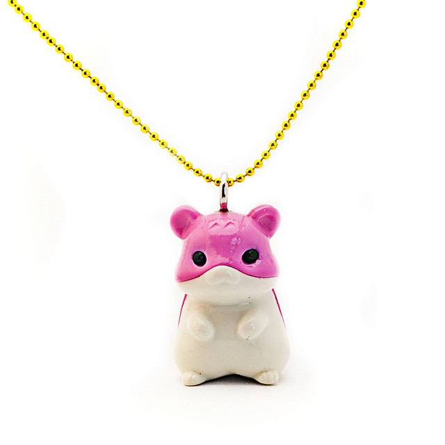 Hamster necklace (pink+white) POP22