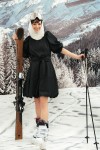 Dress black with bow for female FW23292