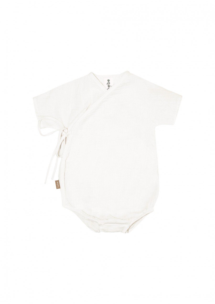 Short romper wrap over white muslin SS23340