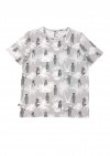Top for male with grey animal and palm print SS20131