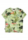 Top with green palm print for male SS21046
