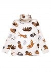 Top turtleneck with allover cat and dog print FW24032