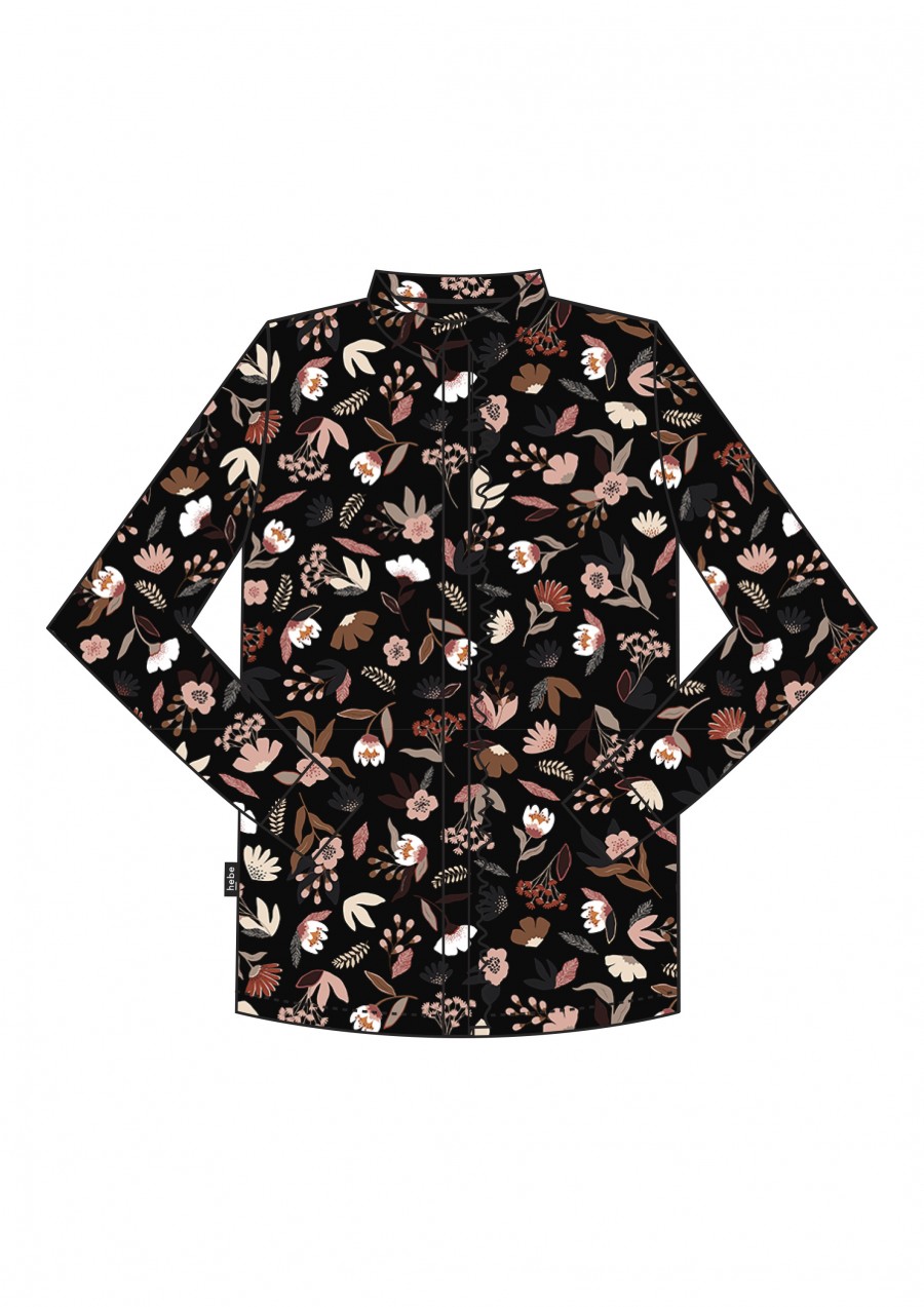 Blouse with floral black print FW21037
