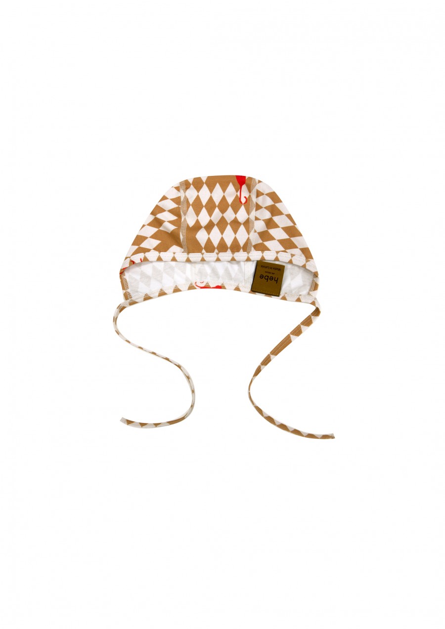Hat for newborns with rhomb print FW23244