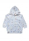 Hoodie with blue checkers allover print 0130_S25407