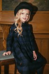 Dress with blue checks and ruffle FW23082L