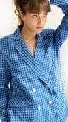 Jacket blue checkers for female 0030_S25366
