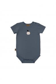 Baby body midnight blue short sleeves with apple print