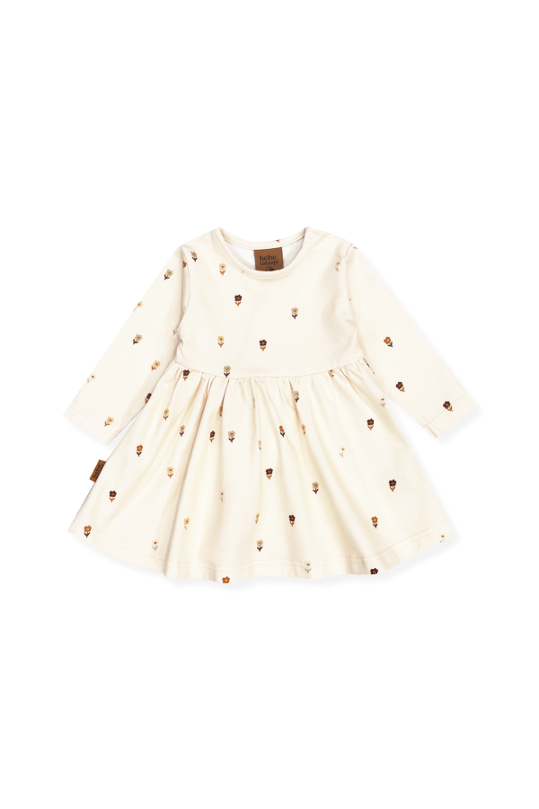 Kleita ar mazo ziedu apdruku un spiedpogām uz pleca 0313_F25332