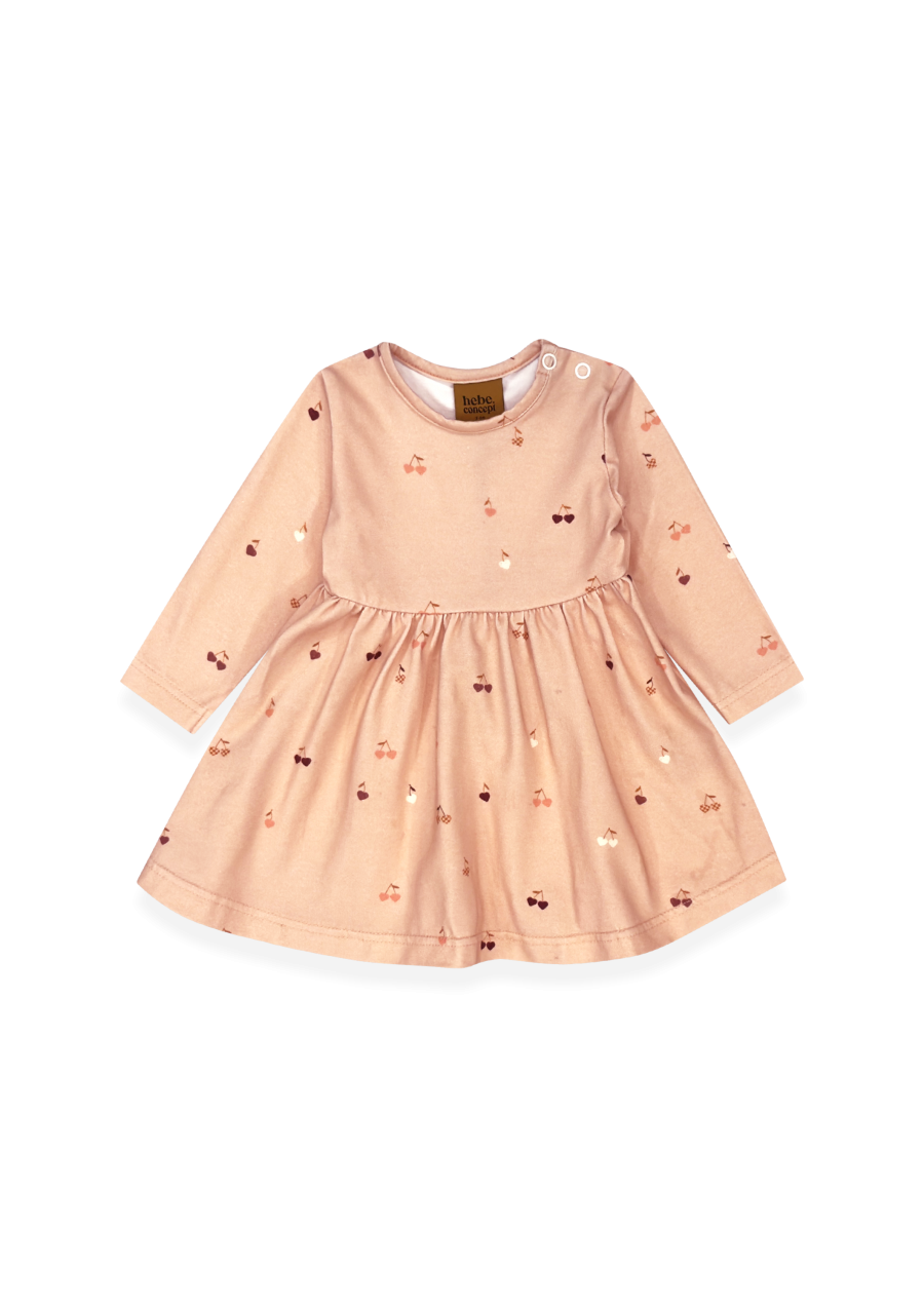 Kleita rozā ar apdruku un spiedpogām uz pleca 0313_F25330