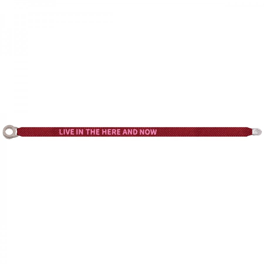 Satīna aproce bordo LIVE IN THE HERE AND NOW onesize STTB0020