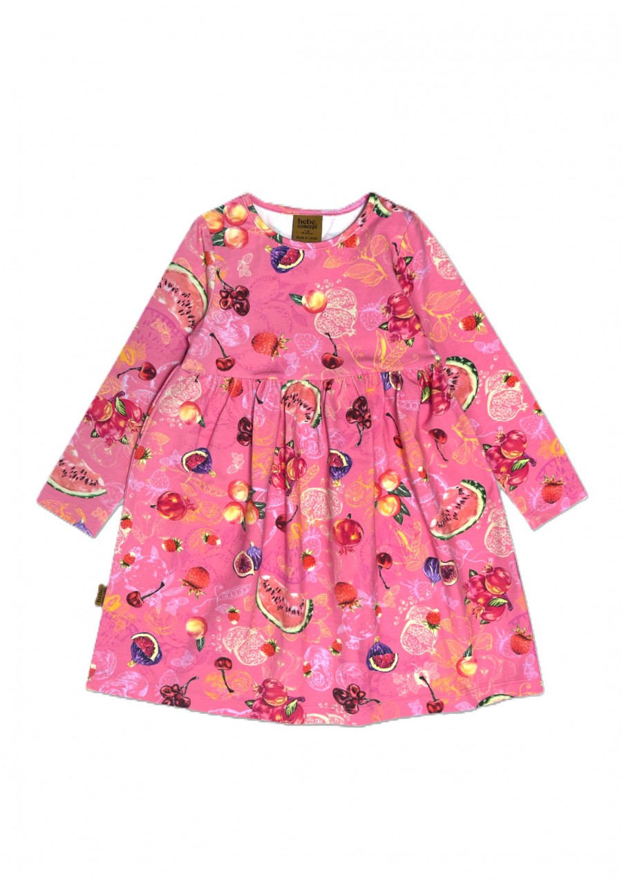 Kleita rozā ar augļu apdruku F25321