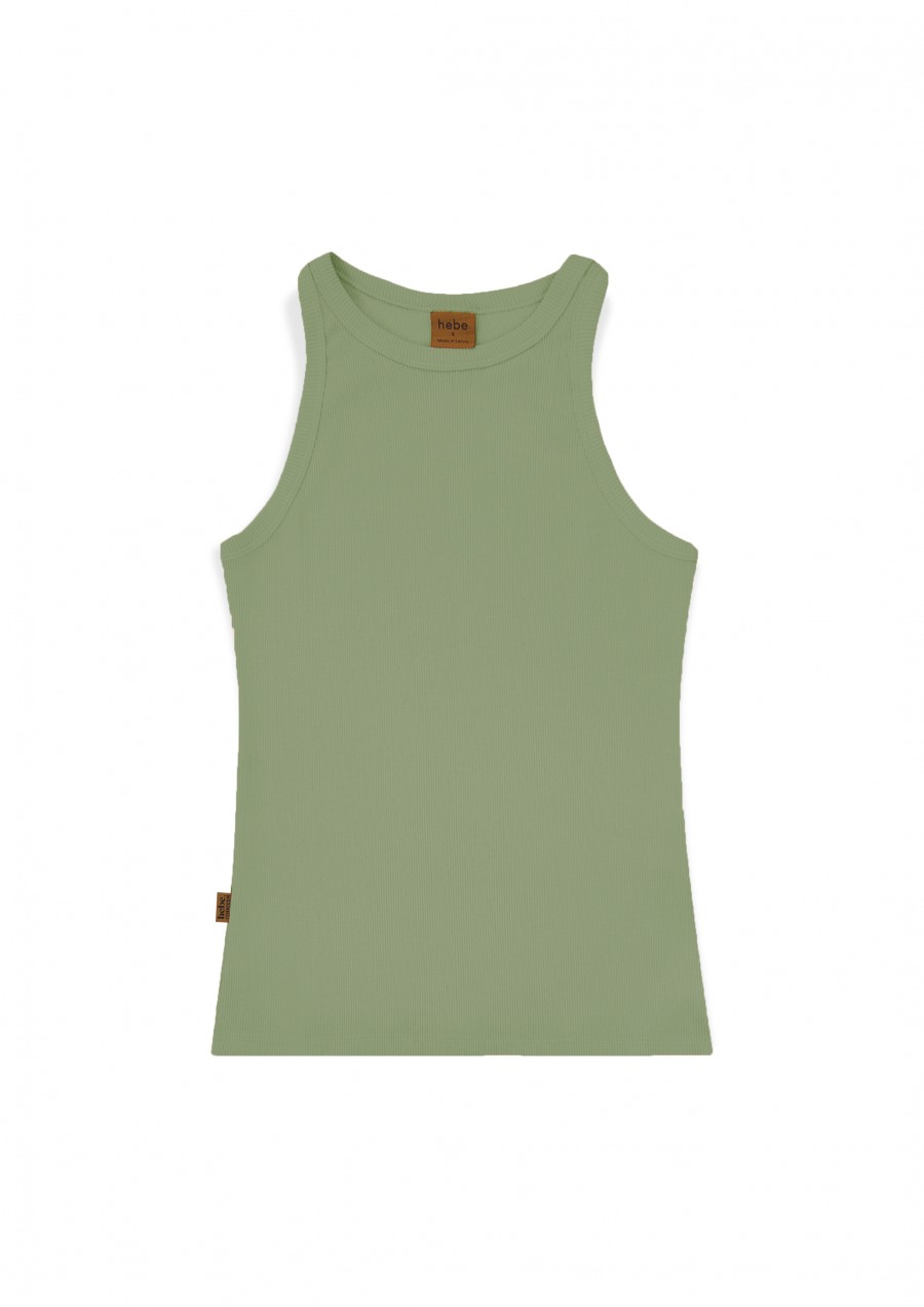 Tops rievots bez piedurknēm olīvkrāsa 0029_S25387