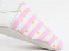 Pirmās kurpītes "Spots & Pink Stripes White 1000-025-02