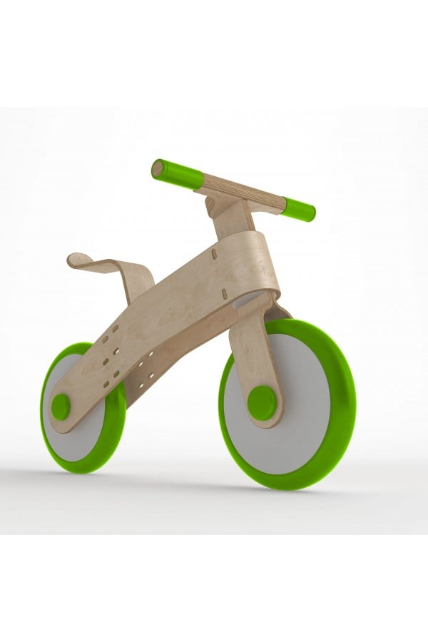 Choppy koka līdzsvara velosipēds zaļš STUM02