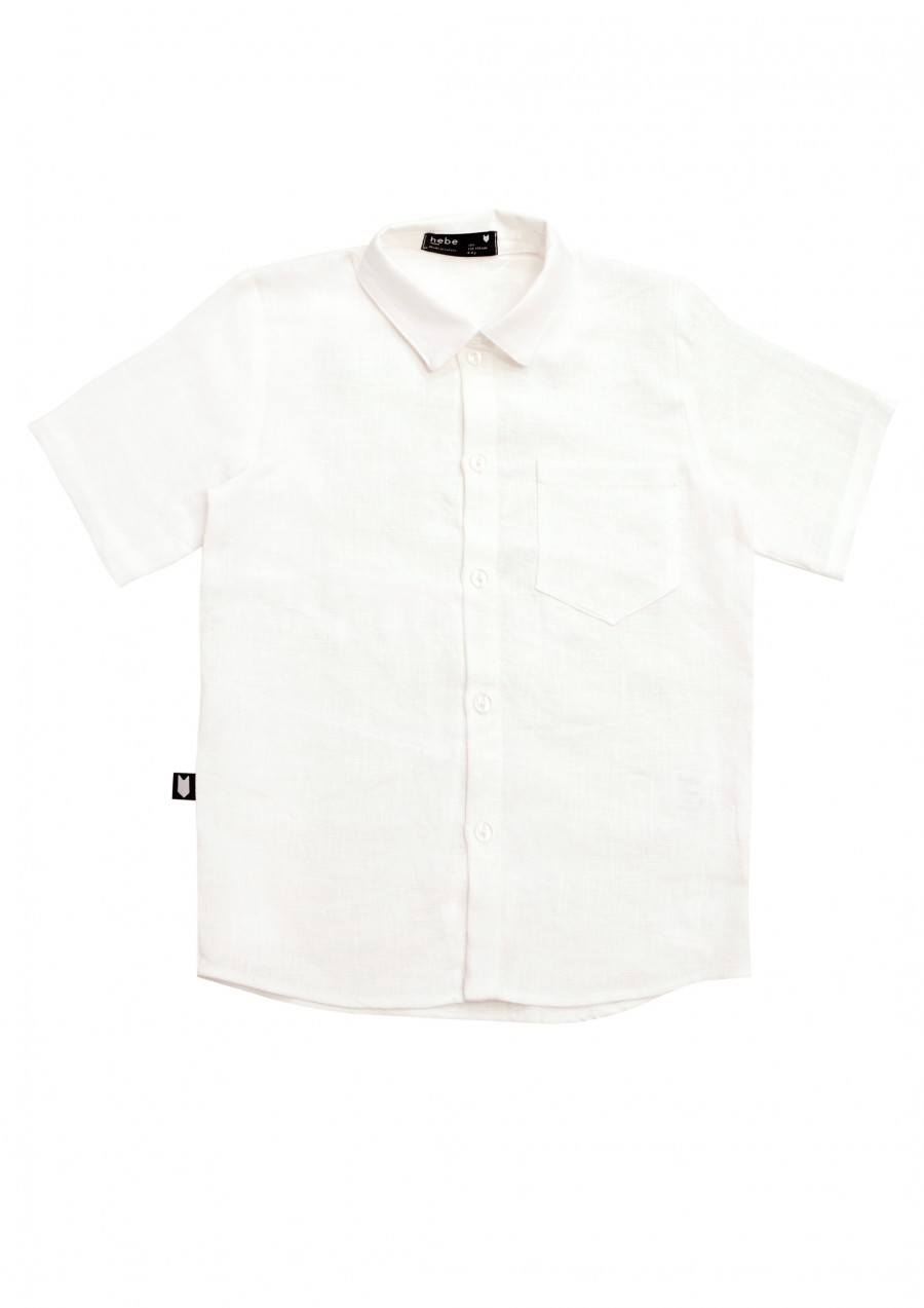 Krekls balts lina, zēnu SS20096L