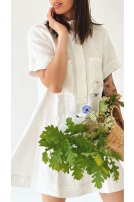 Kleita īsa balta lina