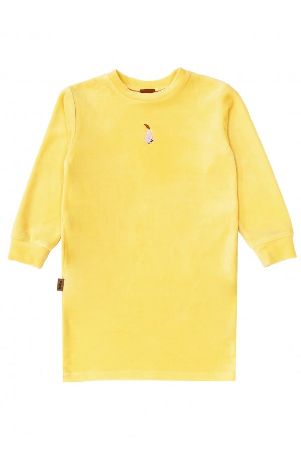 Siltā džemperkleita dzeltena ar izšuvumu SS24101