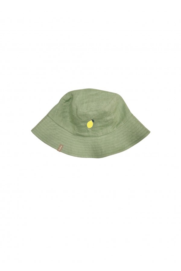 Saules cepure gaiši zaļa lina ar izšuvumu SS23209