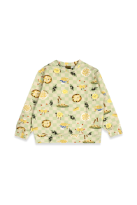 Džemperis ar zaļu un dzeltenu rūtiņas apdruku