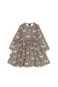 Kleita pelēka ar kaķu apdruku