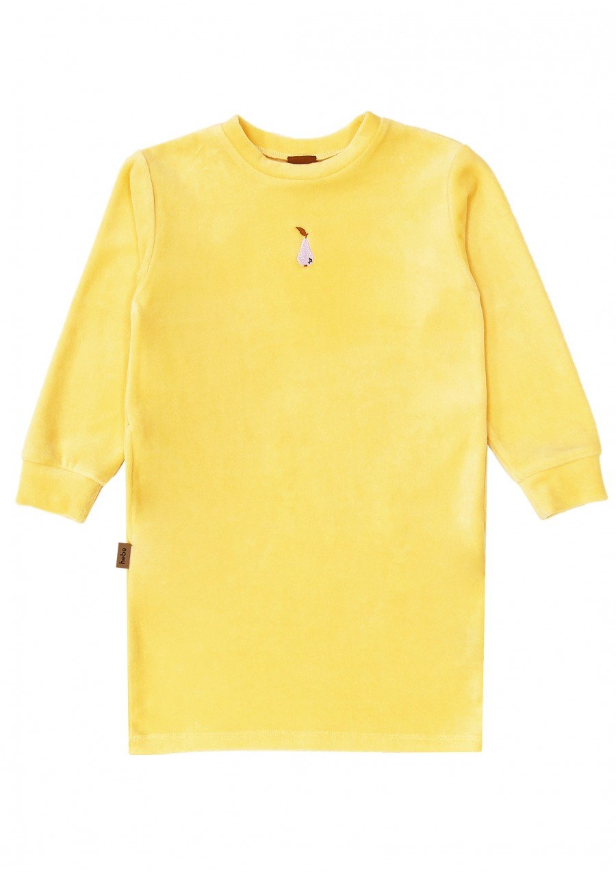Siltā džemperkleita dzeltena ar izšuvumu SS24101