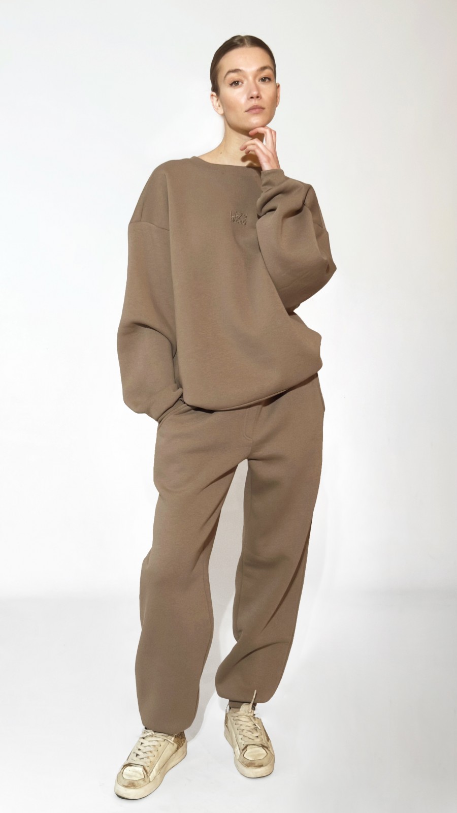 Lazy Monday pelēcīgi bēšīgs bikses 0008_LM030