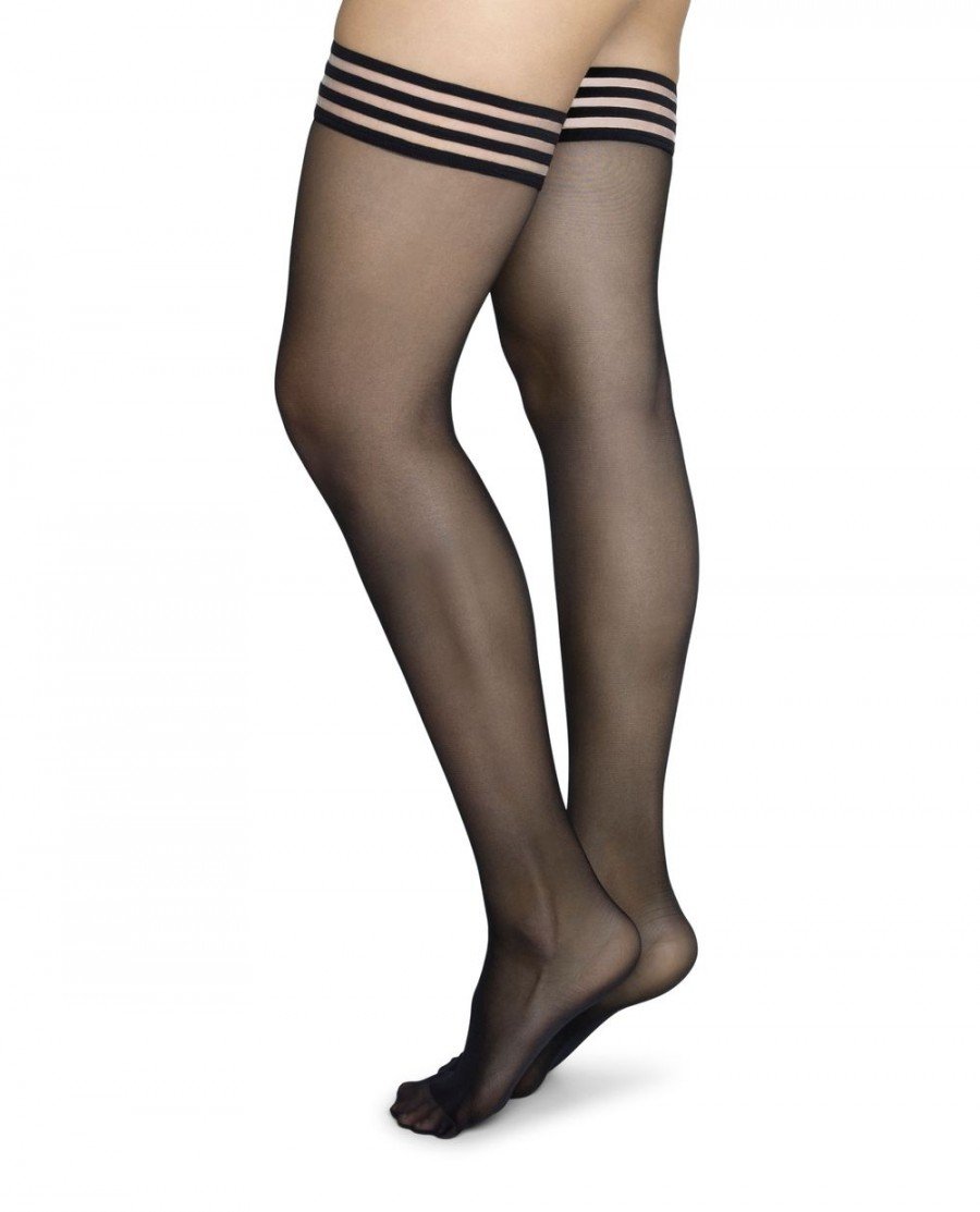 Swedish Stockings Mira zeķes melnā krāsā MIRA-SUB