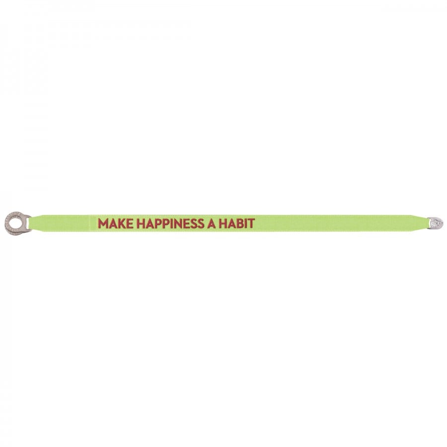 Satīna aproce neona zaļa MAKE HAPPINESS A HABBIT onesize STTB0039