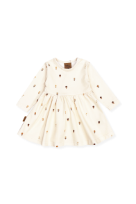 Kleita ar mazo ziedu apdruku un spiedpogām uz pleca