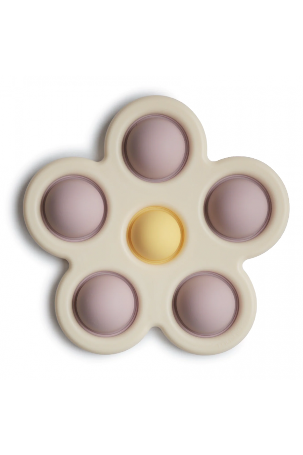 Mushie zieda rotaļlieta - maigi lillā/gaiši dzeltena/ziloņkaula krāsa 2830476