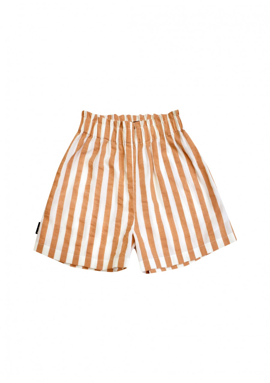 Shorts with sandy brown stripes for girls | HEBE